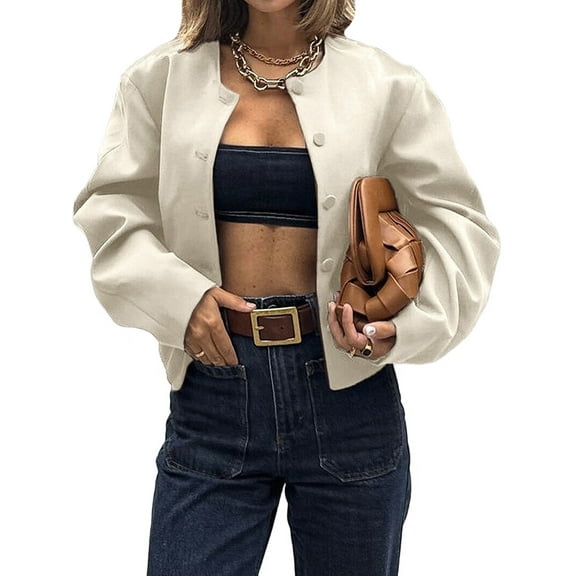 Women'S Short Blazer Button-Down Business Casual Autumn Clothing Winter Outerwear  S