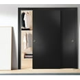thumbnail image 3 of Sliding Closet Bypass Doors with Hardware | Planum 0010 Black Matte | Sturdy Rails Moldings Trims Hardware Set | Modern Wood Solid Bedroom Wardrobe Doors -36" x 80" (2* 18x80), 3 of 6