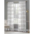 thumbnail image 5 of Music Notes SemiSheer Curtains 108 Inch Length 2 Panels Set,Modern Abstract Minimalistic Geometric Stripes Sheer Kitchen Curtain Privacy Voile Window Curtain for Living Room Bedroom Rod Pocket Drapes, 5 of 7