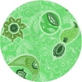 thumbnail image 1 of Ahgly Company Tapis Rond Lavable en Machine Intérieur Transitionnel Vert, 7 Pieds Rond, 1 of 7