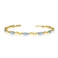 thumbnail image 1 of 10K Yellow Gold Oval Aquamarine and Diamond Bracelet, 1 of 3