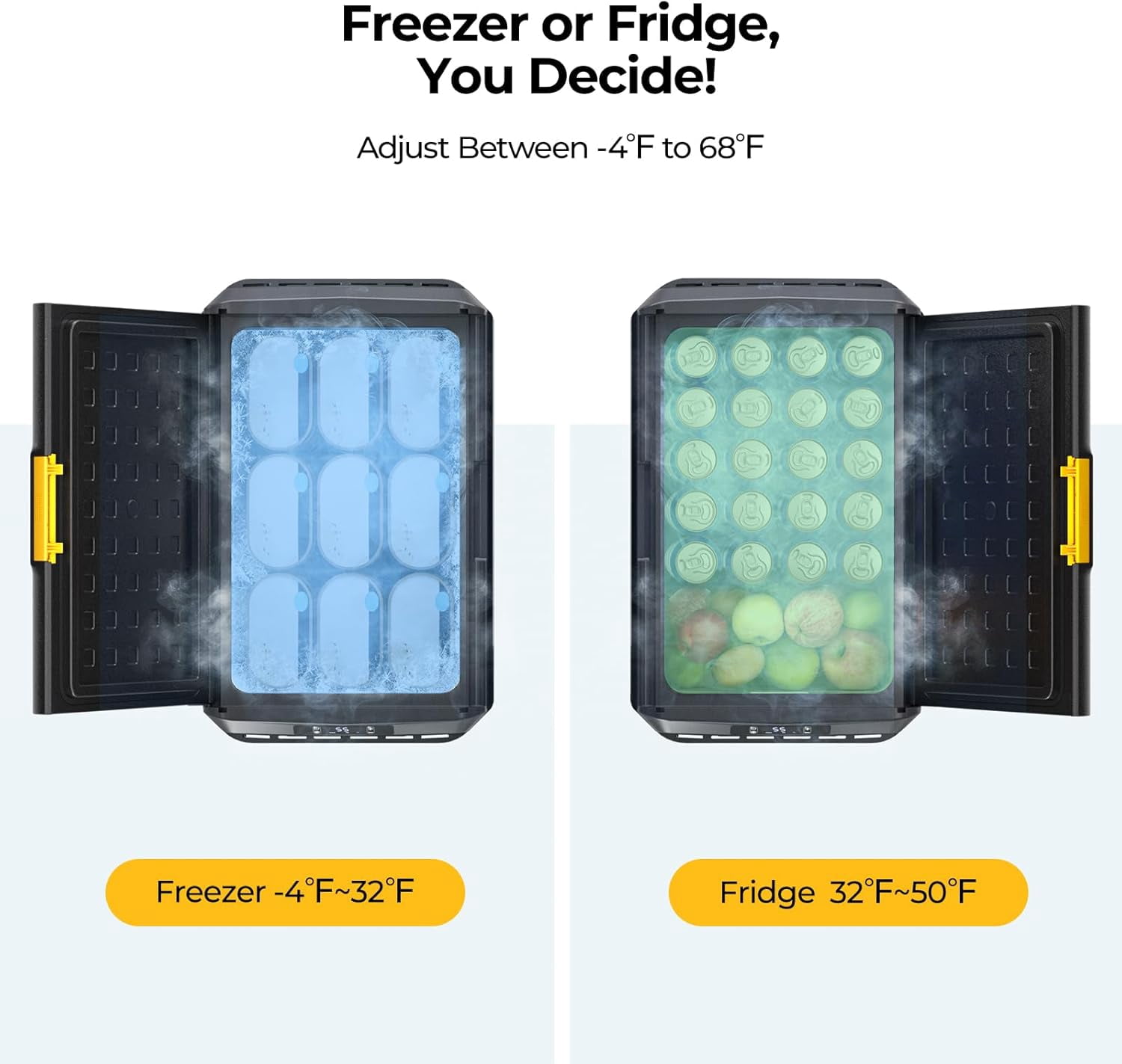 BougeRV 12 Volt Car Refrigerator, CRS 53 Quart Portable Fridge Freezer with APP Control, -4℉ to 68℉ for Truck Van RV Camping Road Trip