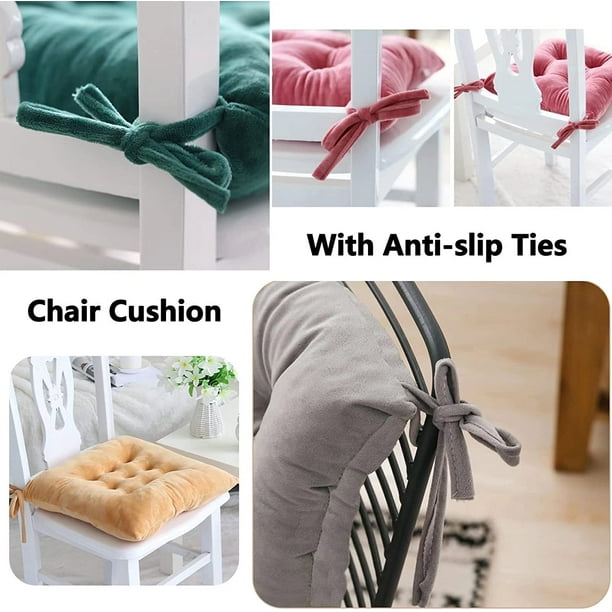 ORUYROP Chair Pads for Dining Chairs Non Slip Kitchen Chair Cushions with Ties Single Outdoor Dining Chair Cushion Double Sides Durable Dining Room Chair Cushions 16x16 Large Brown Walmart