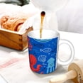 thumbnail image 3 of Yiaed Nautical Animals Print Ceramics Coffee,Large Handle Design,Extra Large Tea and Coffee Cup for Office and Home Mugs, 3 of 6