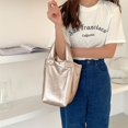 thumbnail image 2 of Bolso de mano de moda de alta gama Sense Bright, bolso de viaje de gran capacidad, bolso de cubo de PU suave, 2 of 6