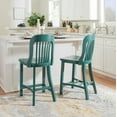thumbnail image 2 of Linon Maylen Green Counter Stool W Wood Seat, 2 of 10
