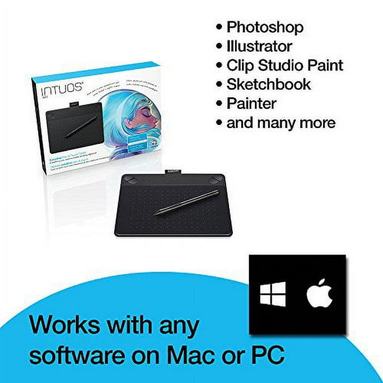 Wacom Intuos ART Pen & Touch Tablet, Various Colors & Sizes