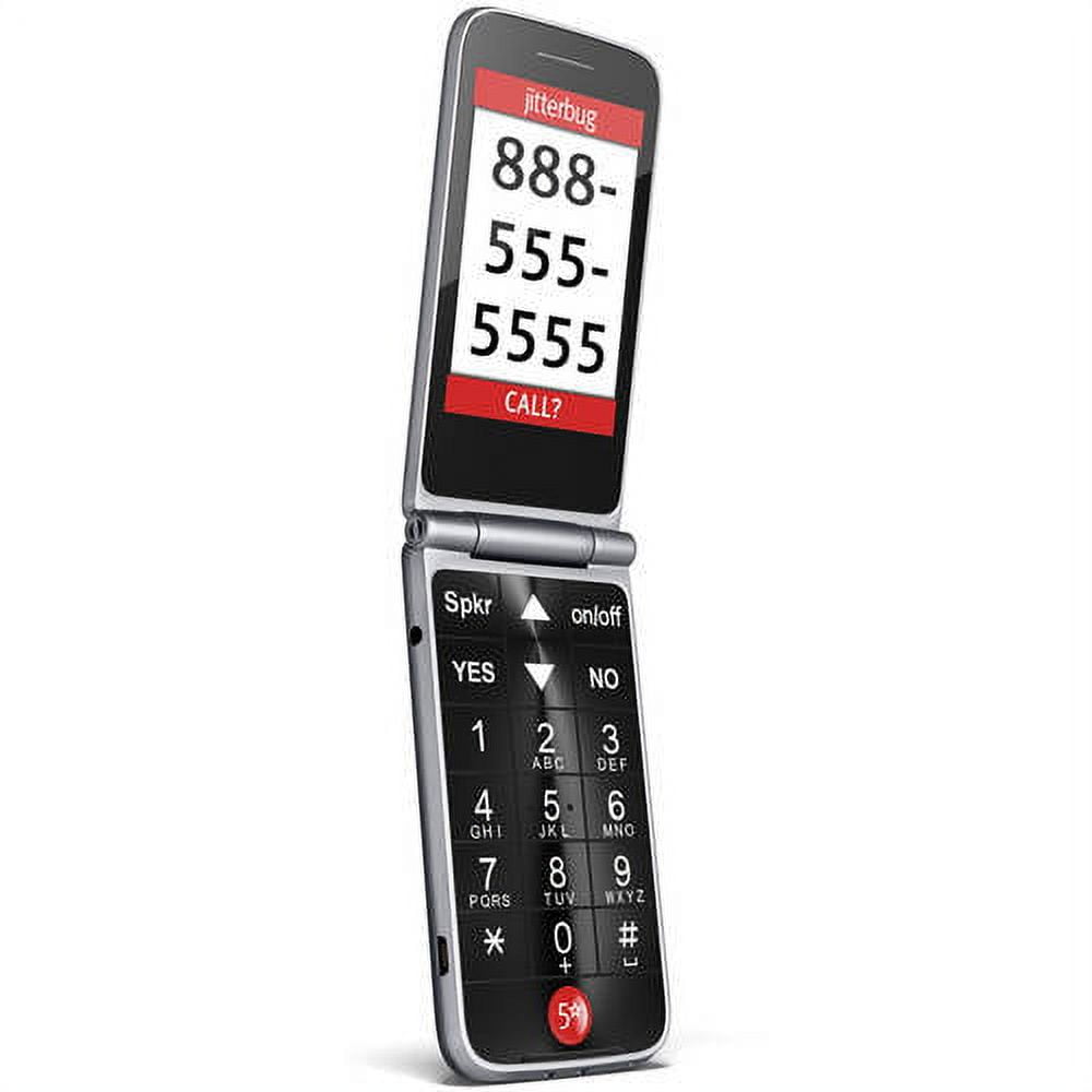 Jitterbug 4043S5RRY Flip Easy-to-Use 4G Prepaid Cell Phone Graphite