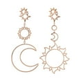 thumbnail image 4 of Grandest Birch Women Boho Asymmetrical Hollow Star Sun Moon Drop Dangle Earring Jewelry Alloy Silver, 4 of 7