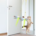 thumbnail image 3 of cat 1X Interactive Door Hanging Cat Feather Toy with Long StRings Elastic Hot H2 R7C0, 3 of 9