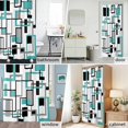 thumbnail image 6 of Modern Geometric Abstract Fabric Shower Curtain Mid Century Teal Washable Shower Curtains for Bathroom, Waterproof Bath Curtain with Hooks Home Decor 72x72in, 6 of 8