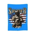 thumbnail image 2 of ZNDUO American Soldier Flag Pattern Throw Blanket, Lightweight Cozy Soft Throw Blanket for Couch, 60"x50" Throw Blankets for Bed, 2 of 8