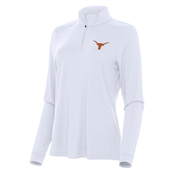 Women's Antigua White Texas Longhorns Intent Quarter-Zip Top