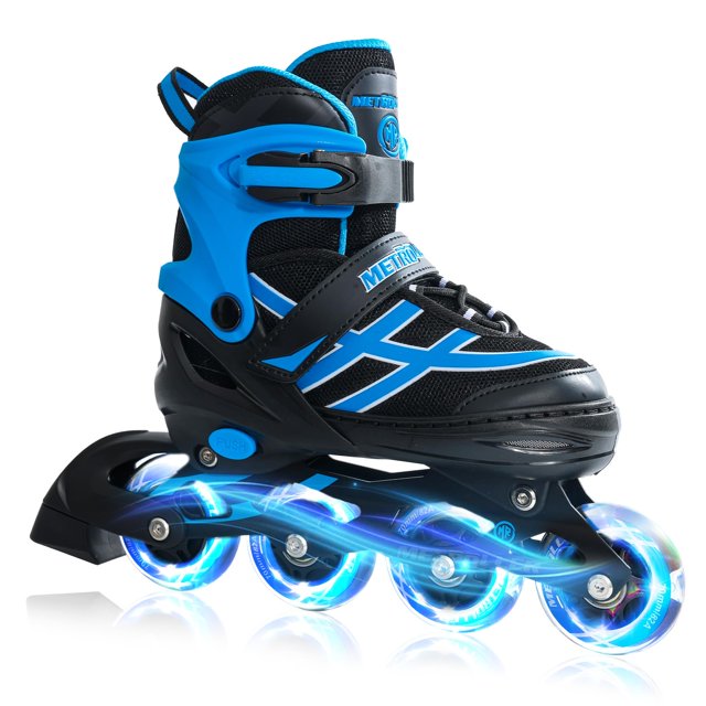 METROLLER Patins en Ligne pour Filles Garçons Âges 5-8 8-12 Roues Lumineuses Réglables Patins à Roulettes en Ligne pour Jeunes Enfants Lames d'Extérieur