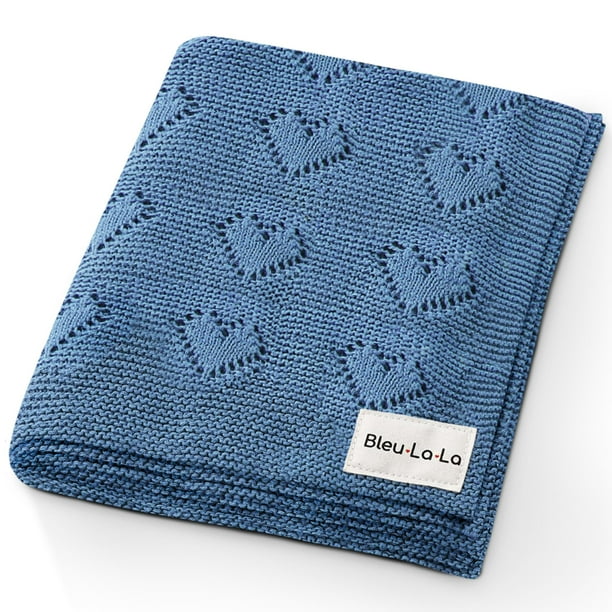 Manta Bleu La La Heirloom de punto 89x79 cm, 100% algodón