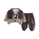 thumbnail image 1 of Odeerbi 6M-3Y Niños Conjunto de Tres Piezas Sudaderas de Manga Larga Camisetas de Manga Larga Chaquetas de Trabajo Pantalones Vaqueros Conjunto de Tres Piezas Ropa de Trabajo Guapo, 1 of 4