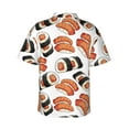 thumbnail image 3 of Fotbe Sushi Roll Hawaiian Shirt For Men Unisex Summer Beach Casual Short Sleeve Cotton Linen Button Down Shirts-X-Large, 3 of 9