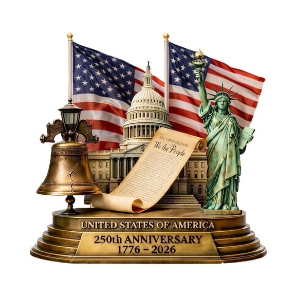1776-2026 250 Years Patriotic Sculpture Ornaments 4th of July Independence Day Hanging Ornaments Home Garden Desktop Decoration