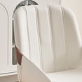 thumbnail image 6 of TEWLOSS Swivel Dining Chair Set of 6, White PU Leather Mid Century Kitchen Chairs, 6 of 8