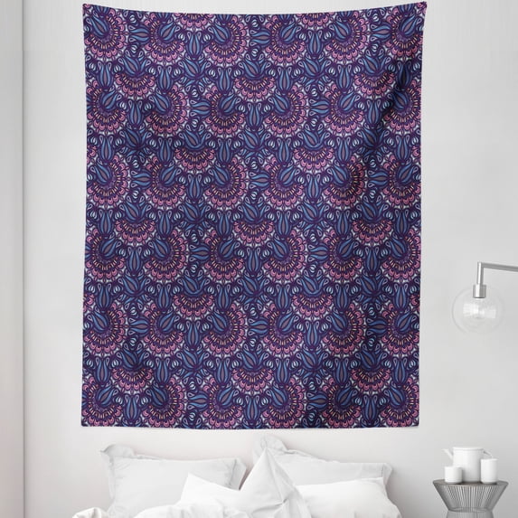 Orient Tapestry, Old Fashioned Composition with Nature Inspired Motifs from Cultures, Fabric Wall Hanging Decor for Bedroom Living Room Dorm, 5 Sizes, Multicolor, by Ambesonne