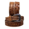 thumbnail image 3 of 40  Western 1-3/4" Wide Tapered Floral Tooled Full-Grain Leather Belt 26RS05T, 3 of 4