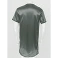 thumbnail image 6 of Kaerm Men's Silk Satin Nightshirt Nightgown Short Sleeve V-neck Casual Loungewear Top Shirt Sleepwear Grey XL, 6 of 7