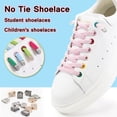thumbnail image 2 of Cordones sin atar, botón pulsador de diamante, hebilla de Metal rápida, cordones elásticos para niños, botas deportivas para adultos, cordones blancos perezosos, cuerdas de China Gao Jinjia LED, 2 of 2