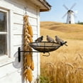 thumbnail image 5 of 10 Inch Stainless Steel Wall Mounted Bird Feeder Tray, Large Metal Mesh Platform Feeder with Hanging Hook for Fence Tree Mount, Outdoor Wild Bird Feeding Station Garden Backyard, 5 of 6