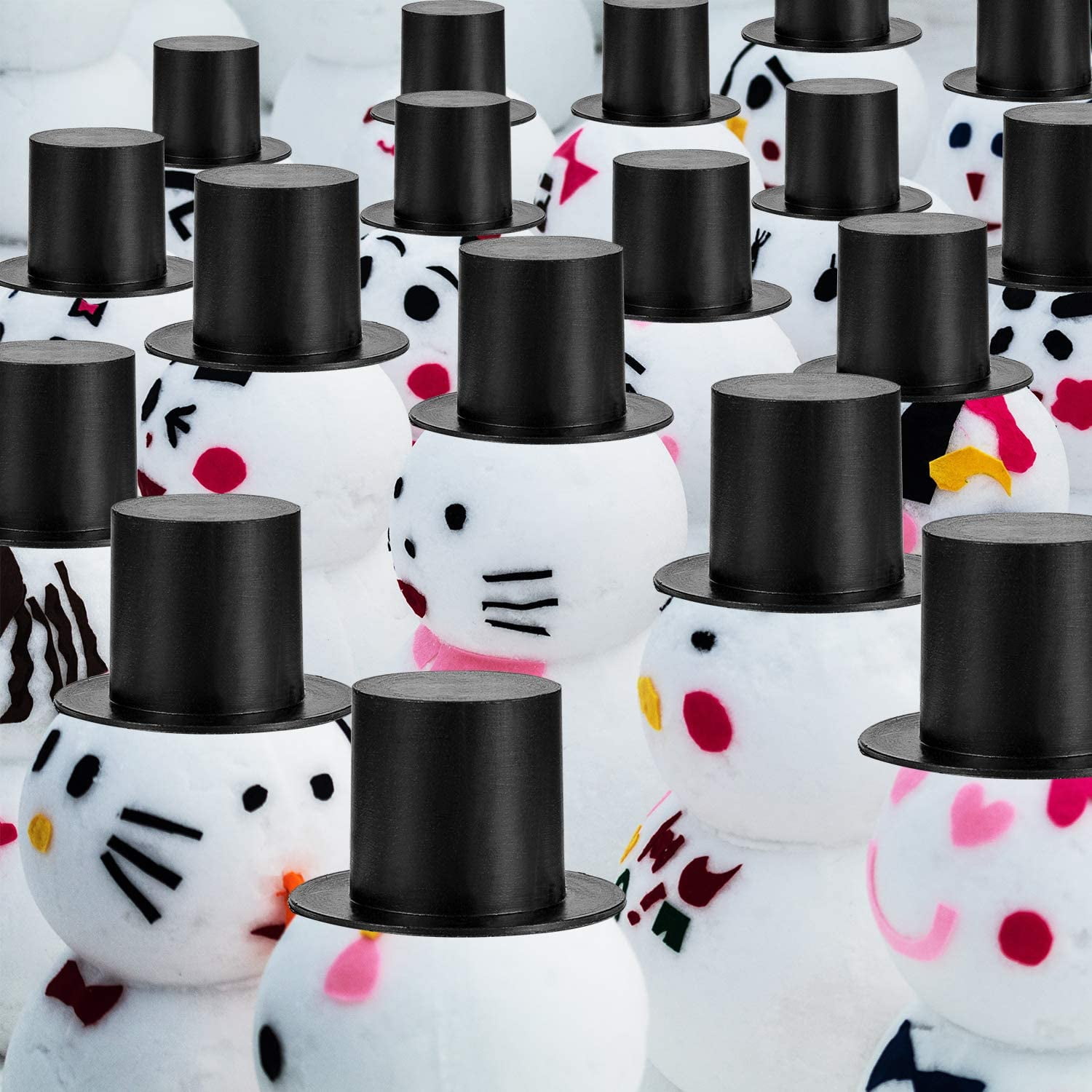 Mini Black Top Hats Plastic Top Hats 