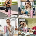 thumbnail image 7 of Pink Breast Cancer and Love Tumbler with Handle and Lid,40oz Double Wall Vacuum Insulated Tumbler,Cups Gift for Women and Men, 7 of 7