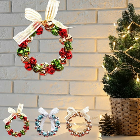 ABPWLY Home LED Lighted Artificial Christmas Wreath PVC Door Window Hanging Decoration 15x10cm Christmas Gifts