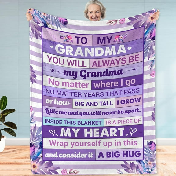 Gifts for Grandma, Merry Christmas, Xmas, Birthday Grandma Gifts, Grandma Blankets, Gifts for Grandma from Granddaughter Grandkids Grandson Grandchildren, Blanket Throw 50x60