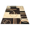 thumbnail image 1 of Washable Area Rug 9x12ft – Soft Non-Slip Low Pile Carpet with Modern Geometric Design, Brown – Stain-Resistant Rug for Living Room, Bedroom and Dining Room, 1 of 7