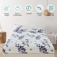 thumbnail image 6 of Beautynvta Floral Fitted Sheets, Bottom Sheet with Deep Pocket, Non-Slip Mattress Protectors, Soft Breathable & Comfortable, Shrinkage and Fade Resistant, Easy Care, 54.3''x74.8'', 6 of 6