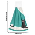 thumbnail image 6 of Yayeee Kitchen Hanging Hand Towels Set of 2 with Loop Bathroom Absorbent Tie Towel, Black Cat and Coffee, 6 of 7