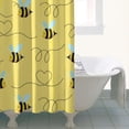 thumbnail image 5 of Cartoon Honey Bee Shower Curtain - Waterproof Bathroom Decor with Print Design, Metal Grommets & 12 Hooks, Fade-Resistant Fabric, 5 of 5