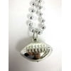 Silver Football Shape Mardi Gras Bead Beads Necklace Party Favor