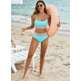thumbnail image 4 of Eytino Bikinis for Women High Waisted Bathing Suits for Women Tummy Control Swimsuits Adjustable Spaghetti Straps Bikini Swimwear Blue S, 4 of 13