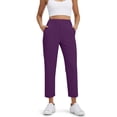 thumbnail image 4 of Wovilon Women's Stretch Travel Ankle Pants High Waisted Golf Trousers with Pockets Lightweight Quick Dry Casual Workout Bottoms for Summer Outdoor Activities, 4 of 9