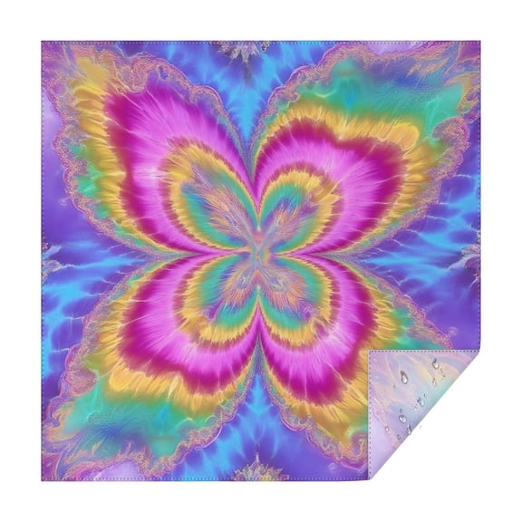 Colorful Tie Dye Pattern Square Tablecloth,Waterproof Square Table Cover,Wipeable Spillproof Washable Table Cover for Home Kitchen Party Decor 42"X42"(107x107cm)