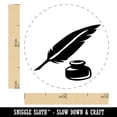 thumbnail image 2 of Quill Feather Pen and Ink Self-Inking Rubber Stamp Ink Stamper - Blue Ink - Mini 1/2 Inch, 2 of 7