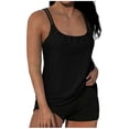 thumbnail image 3 of CLOISE Womens Swimsuits Tankini 2 Piece with Boy Shorts Built in Bra Full Coverage Bathing Suit Adjustable Side Straps Color Block Swimwear Beachwear, 3 of 6