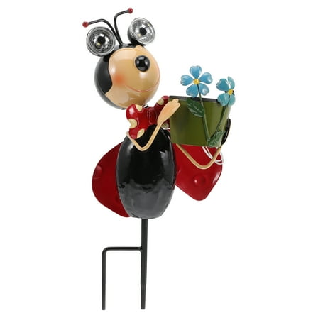 IBASETOY Ladybug Solar Garden Stake Lights 2pcs Decorative Landscape Lighting for Garden