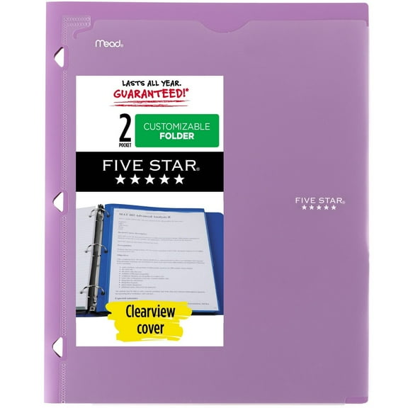 Five Star Poly Customizable Portfolio Amethyst Purple
