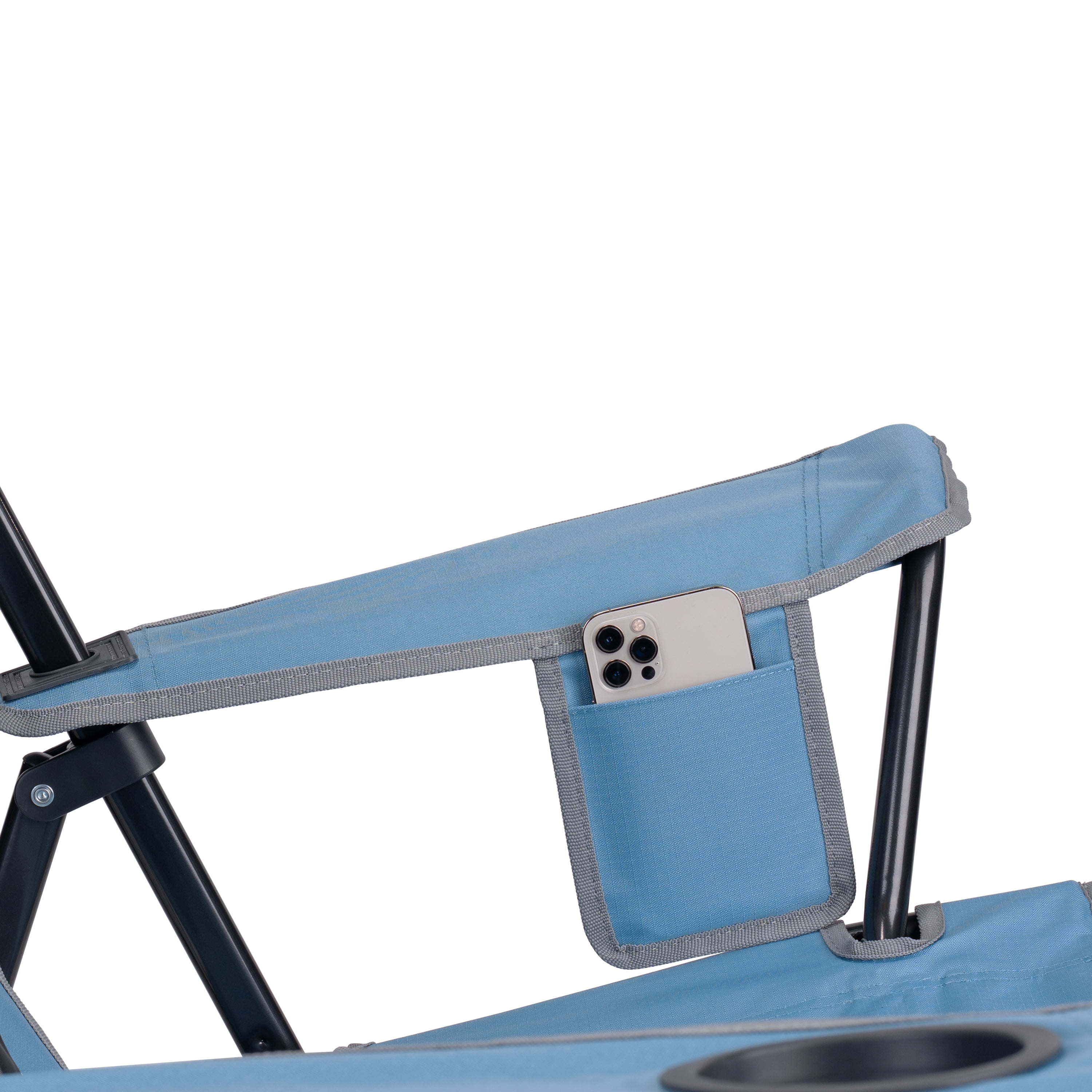 GCI Outdoor SunShade Comfort Pro Portable Folding Canopy Chair, Lichen Blue