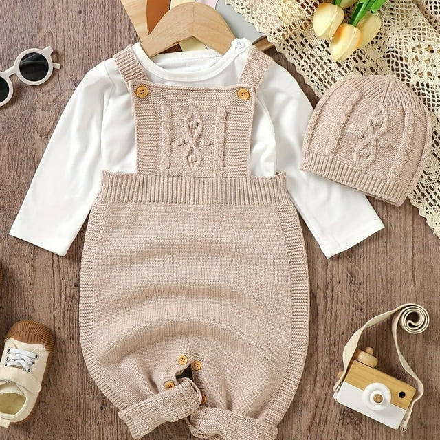 BABY'S DRESS BOYS' JUMPSUIT BABY'S SOLID COLOR GIRLS' KNIT JUMPSUIT WITHOUT TEE