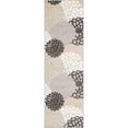 thumbnail image 4 of Oasis Modern Floral Beige and Cream Polypropylene Indoor Outdoor Runner Rug, 2'x8' Rectangle, 4 of 7