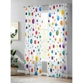 thumbnail image 4 of Color Polka Dot Sheer Curtains 2 Panels Set Abstract Watercolor Bubbles Modern Lihgt Filtering Rod Pocket Voile Drape, Semi Sheer Window Curtains for Bedroom Living Room, 52"x108", 4 of 5
