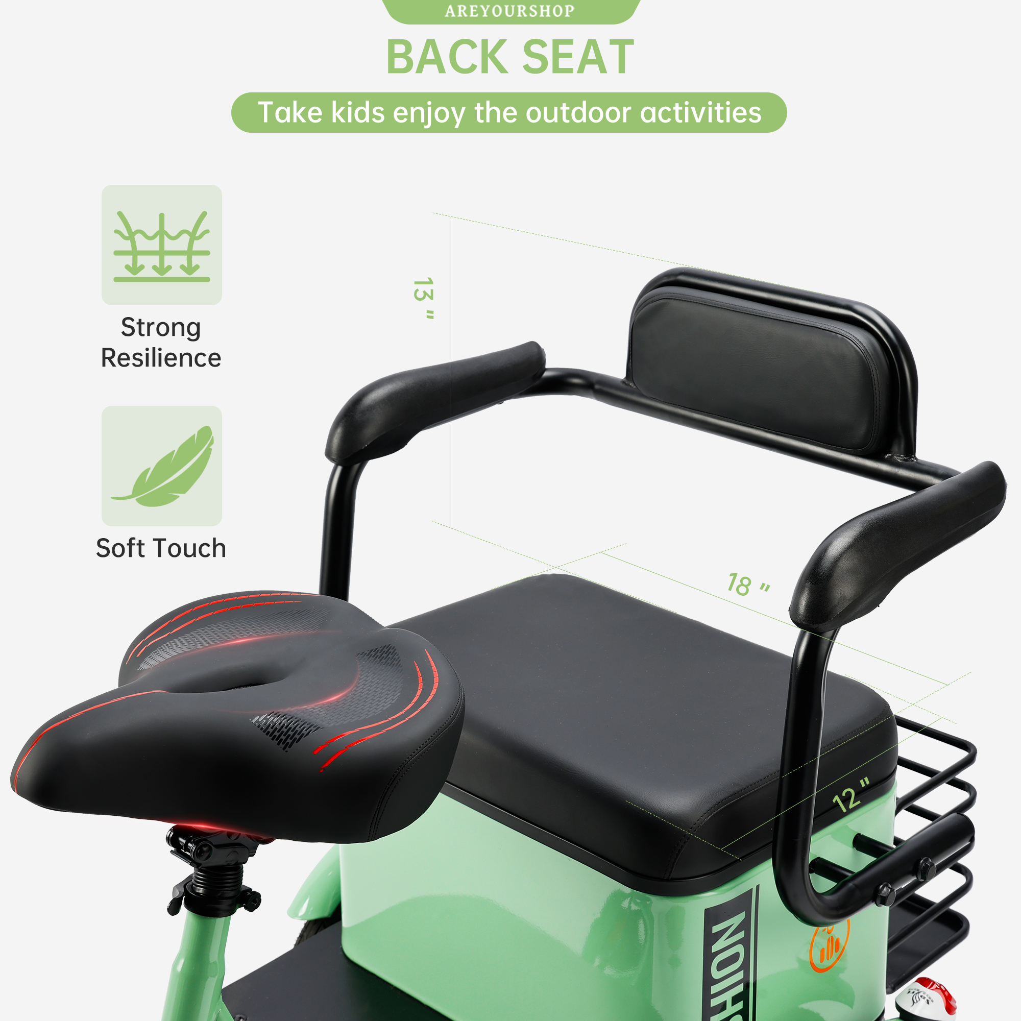 ARTUDATECH Electric Trike, Electric Tricycle for Adult, 400W 48V Foldable 3 Wheel Electric Bikes, Motorized Tricycle Adult Electric Three Wheels Bicycle for Adult Senior With Rear Seat