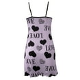 thumbnail image 7 of GILIGEGE Women's Sleeveless Ruffle Hem Nightgown Pajama Dress Women's Sleepwear Nightgowns for Women Women's Suspender Home Clothes Set Soft Love Printed Pajama Set Slim Pajama Dress Dress Purple M, 7 of 7